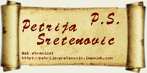 Petrija Sretenović vizit kartica
